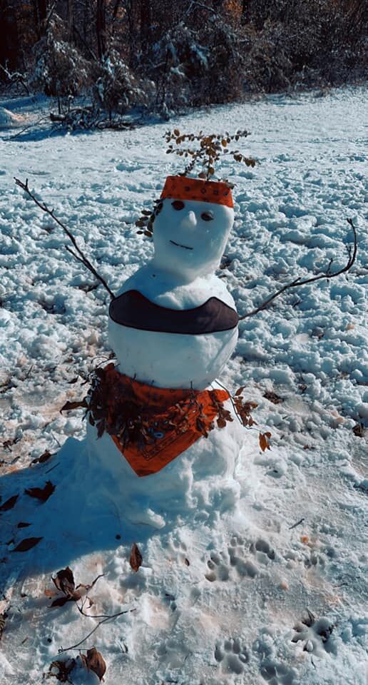 Snow man in sutherlin by Barry Barnett and Casey Hubbard